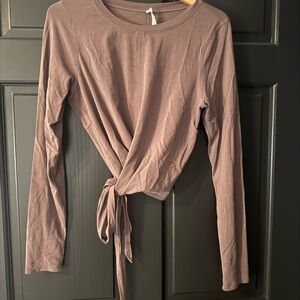 lululemon athletica Dusty Rose Long Sleeve Tie-Front Top